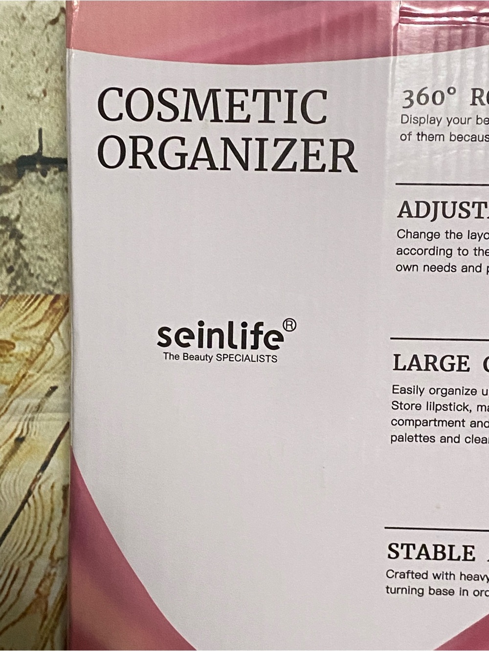 360° Rotation Makeup Organizer - White - Picture 3 of 7